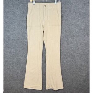 Hammies Corduroy Pants Womens 32 Beige Flare Bell Bottom Cowgirl High Waist